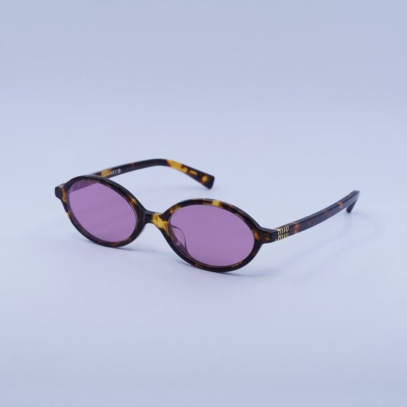 Miu Miu MU04ZSF VAU50D Sunglasses Honey Havana Oval Frame main image 15